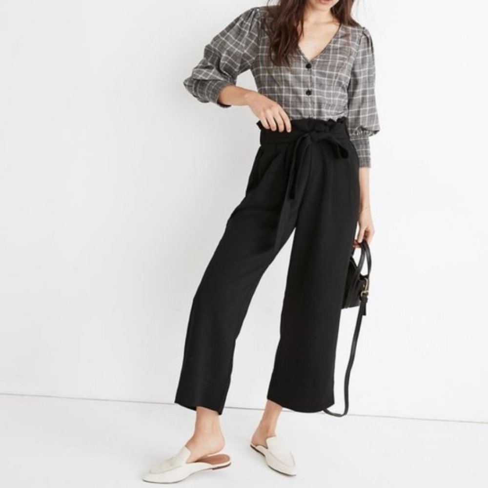 NWT Madewell Tie-Waist Huston Pull-On Crop Pants